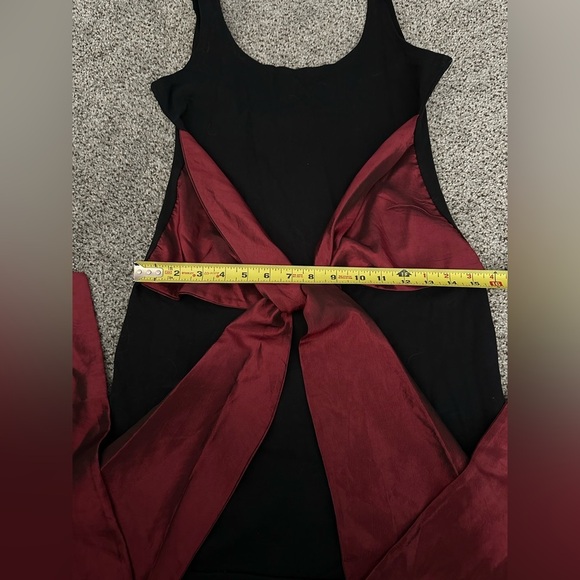 QUONTUM England M Vintage 80’s Tank Stretch Dress Big Red Iridescent Bow Accent - Picture 11 of 14